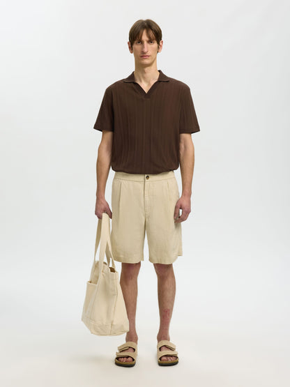 Polo Castanho de Malha Selected