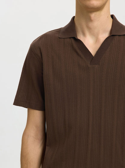 Polo Castanho de Malha Selected