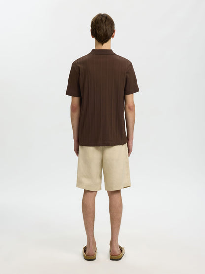 Polo Castanho de Malha Selected