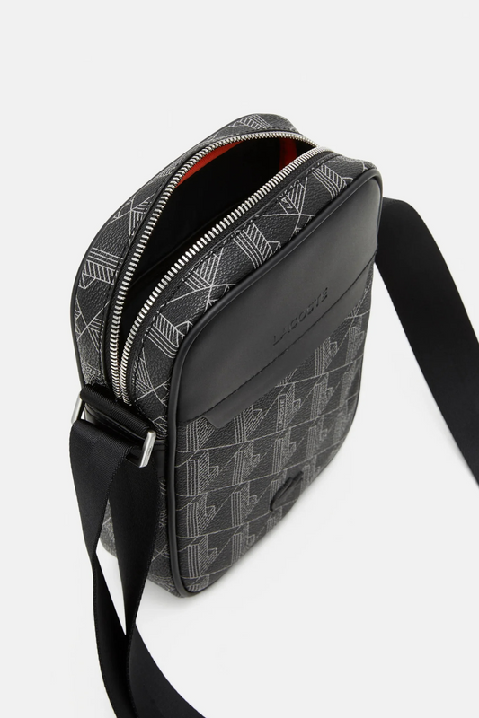 Bolsa Tiracolo Lacoste Preta e Cinza SS25