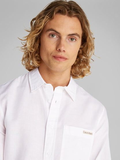 Camisa Branca Linho Calvin Klein SS25 Calvin Klein