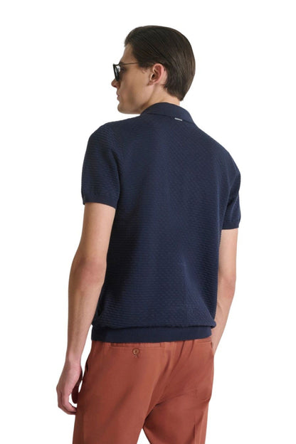 Polo de Malha Regular Fit Azul Antony Morato