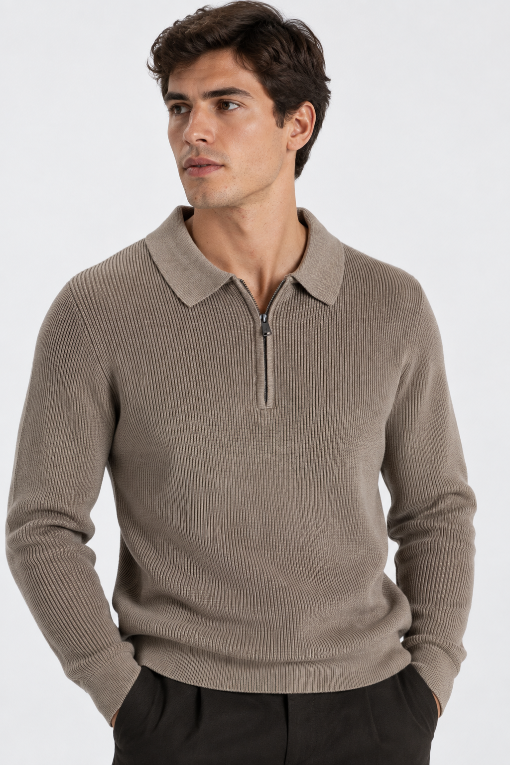 Polo de Manga Cumprida Gianni Lupo Taupe Gianni Lupo