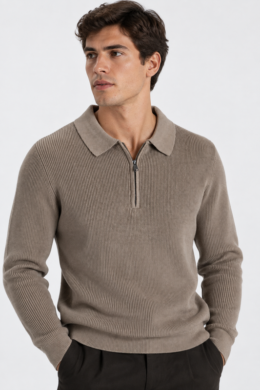 Polo de Manga Cumprida Gianni Lupo Taupe Gianni Lupo