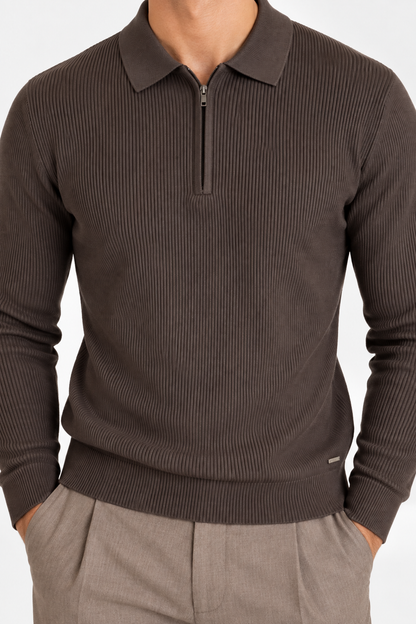 Polo de Manga Comprida Gianni Lupo Castanho Gianni Lupo