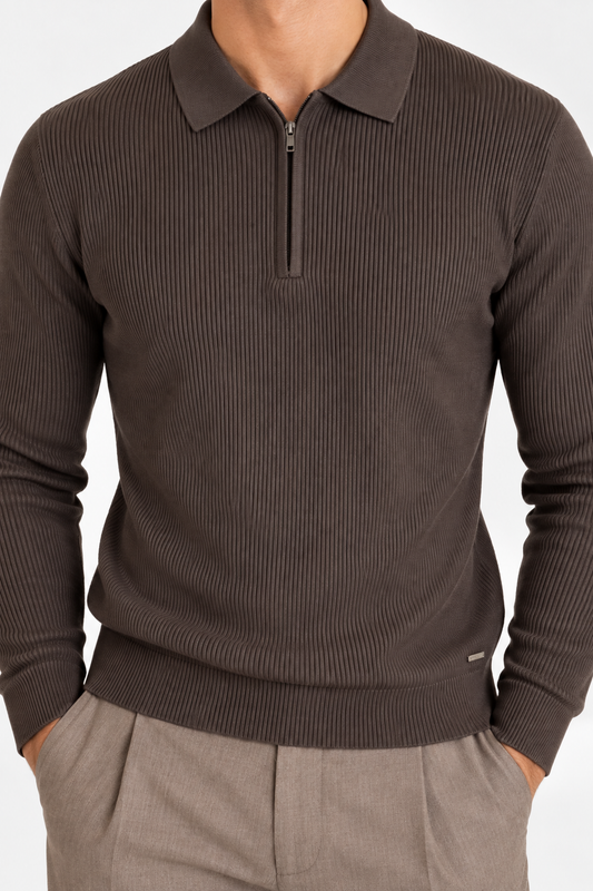 Polo de Manga Comprida Gianni Lupo Castanho Gianni Lupo