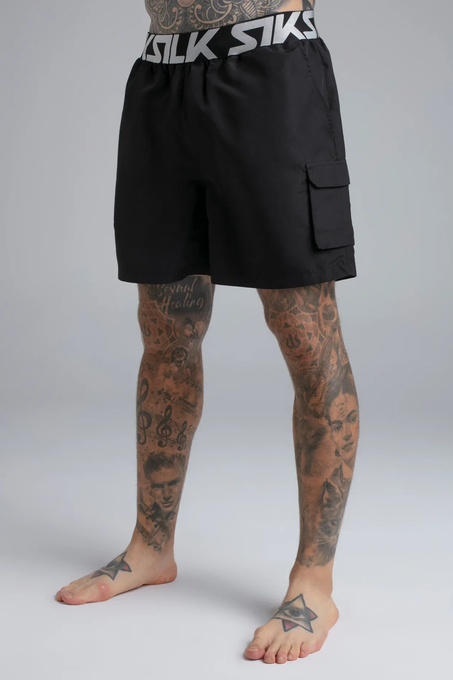 Calções de Banho Cargo Pretos SikSilk