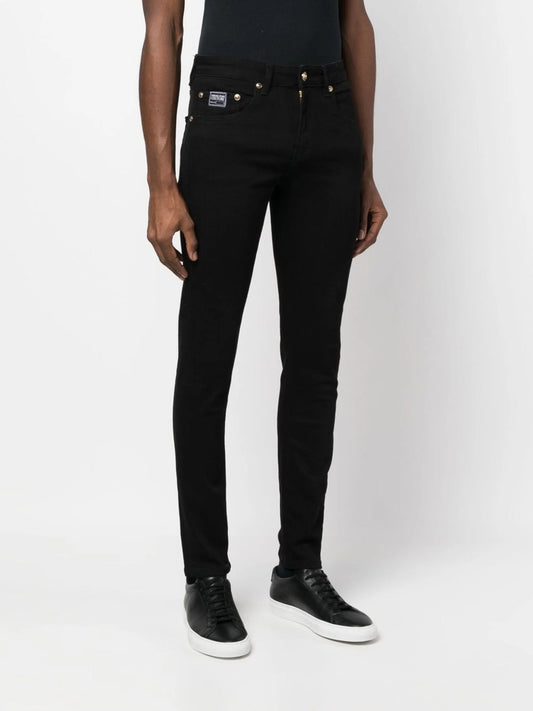 CALÇAS DE GANGA SKINNY FIT VERSACE JEANS COUTURE 75GAB5D0 PRETO