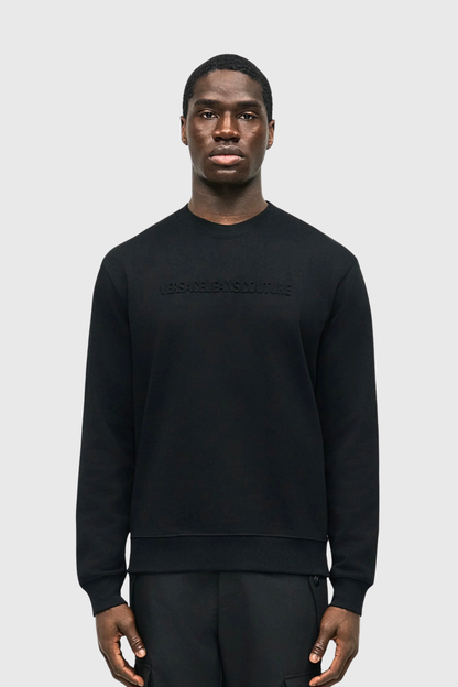 Sweatshirt Preta com Alto Relevo Versace Jeans Couture