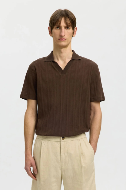 Polo Castanho de Malha Selected