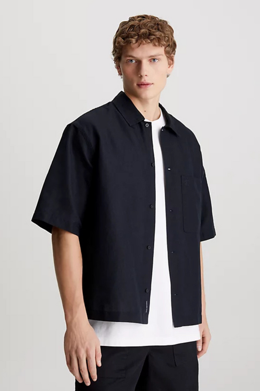 Camisa Linho Calvin Klein Preta SS24