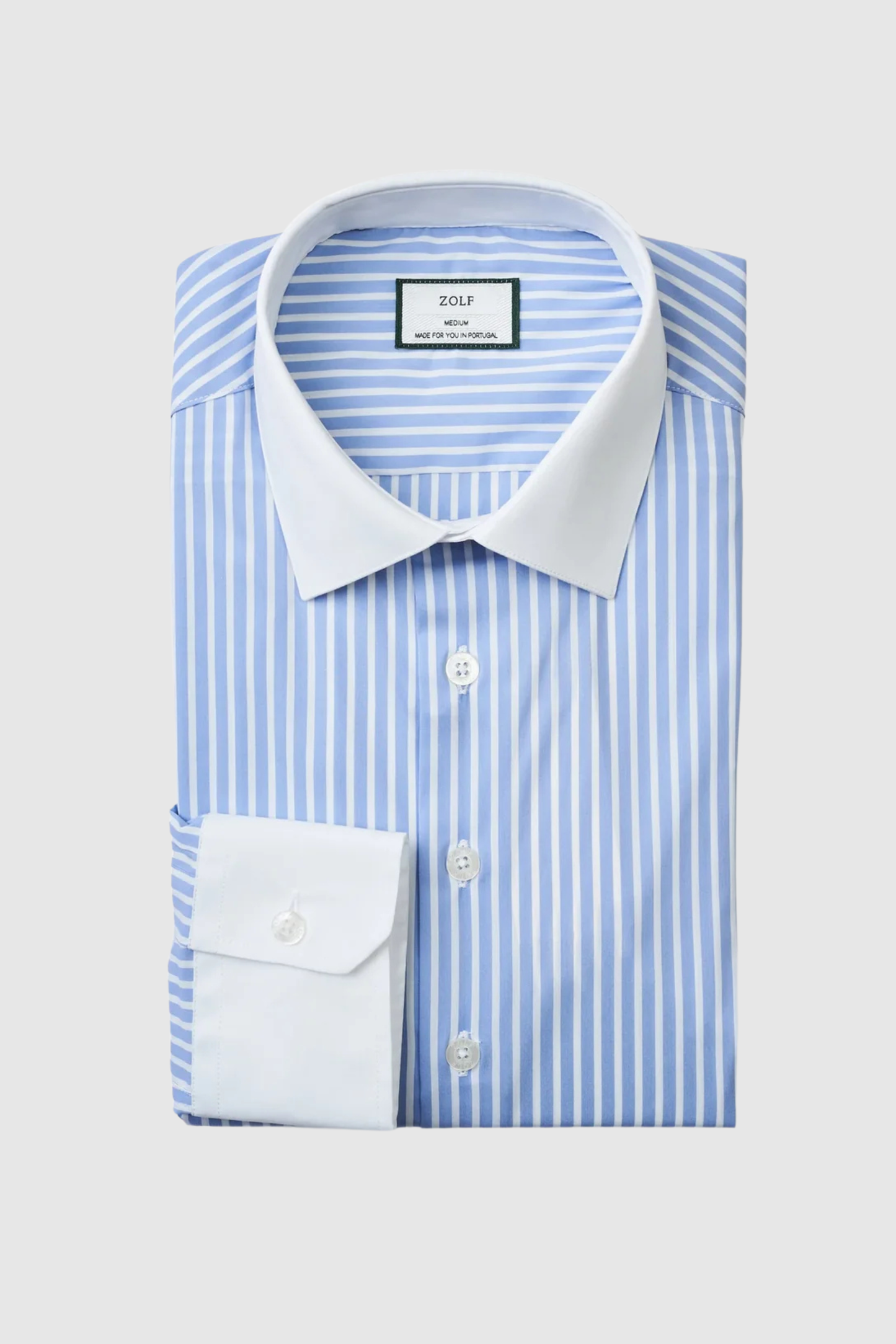 Camisa Clássica  Branca e Azul Claro