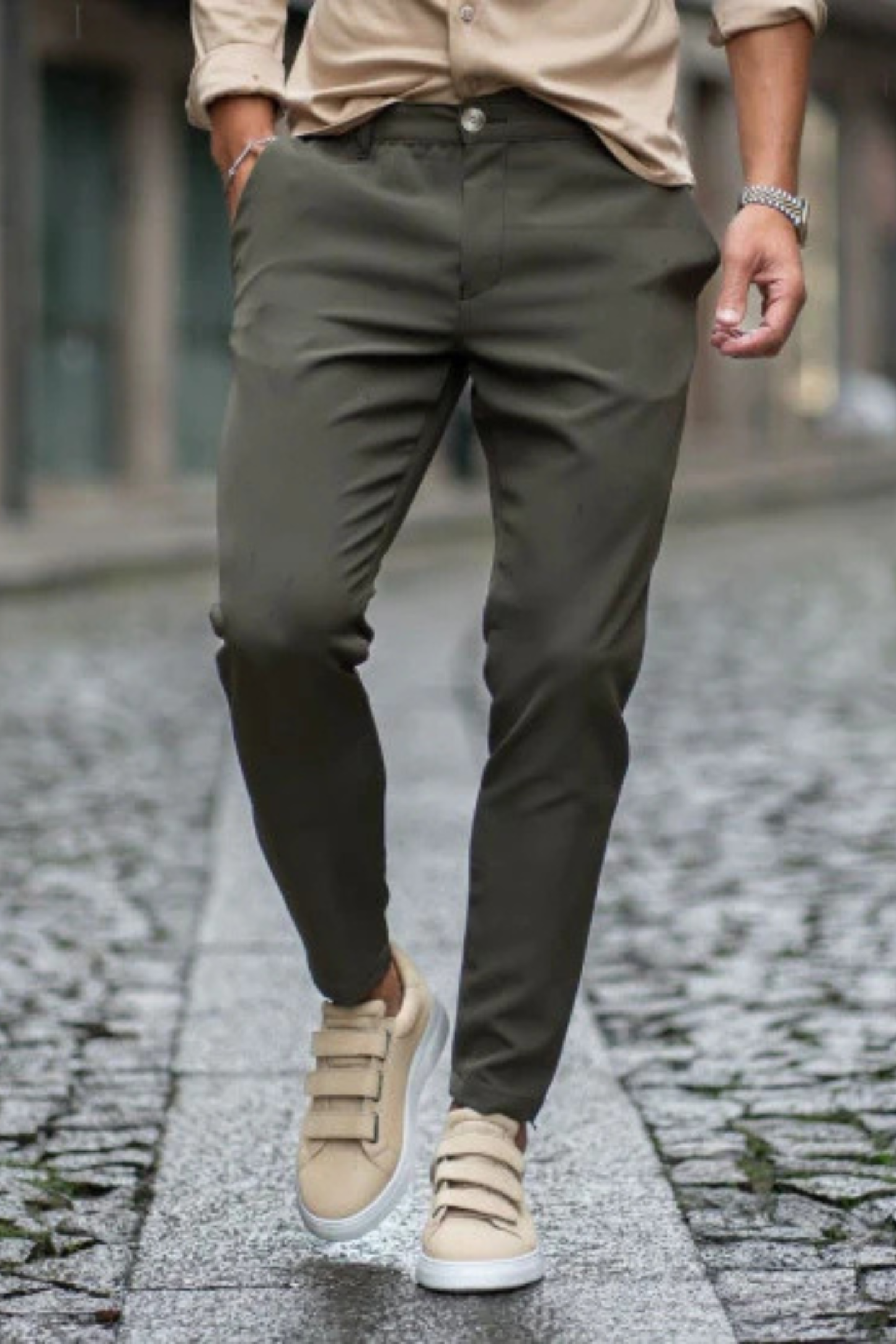 Calças De Tecido Cavemen Verdes SS24