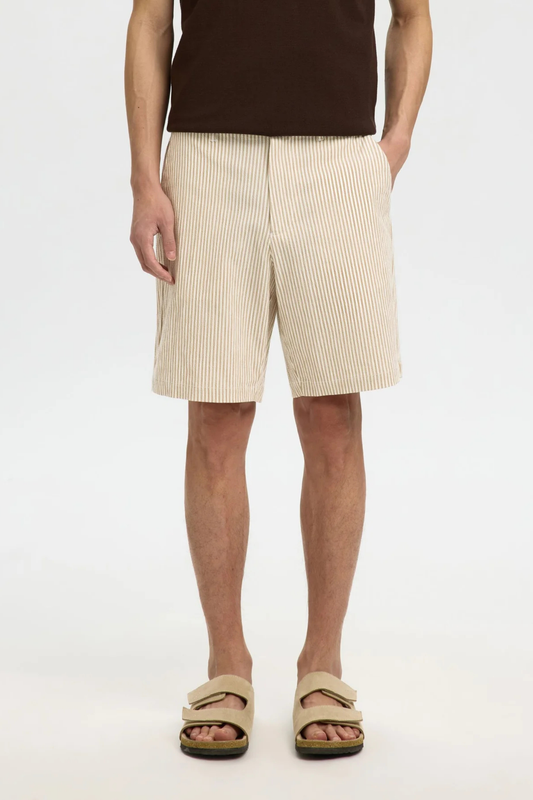 Calcões com riscas Bege e Branco Selected SS26