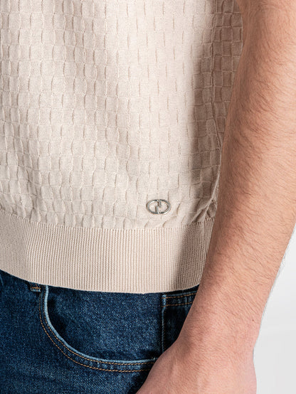T-shirt de Malha Texturada Bege Gianni Kavanagh Gianni Kavanagh