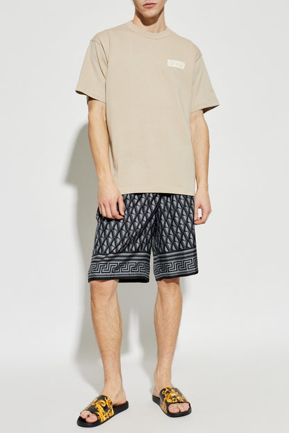 T-shirt Bege com Logótipo Versace Jeans Couture