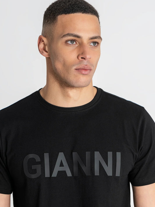 T-shirt Preta com Relevo Gianni Kavanagh