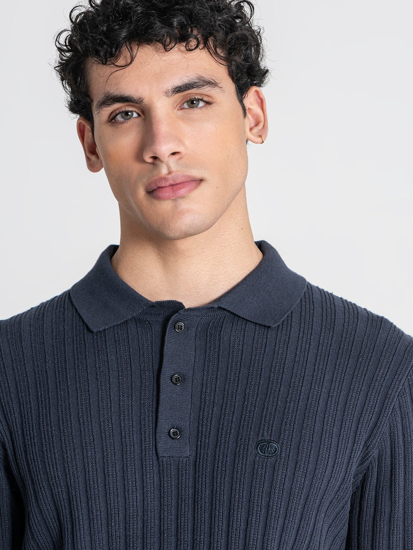 Polo Azul de Malha Texturada Gianni Kavanagh