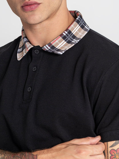 Polo Preto Gola Padrão Gianni Kavanagh