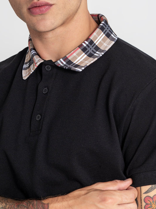 Polo Preto Gola Padrão