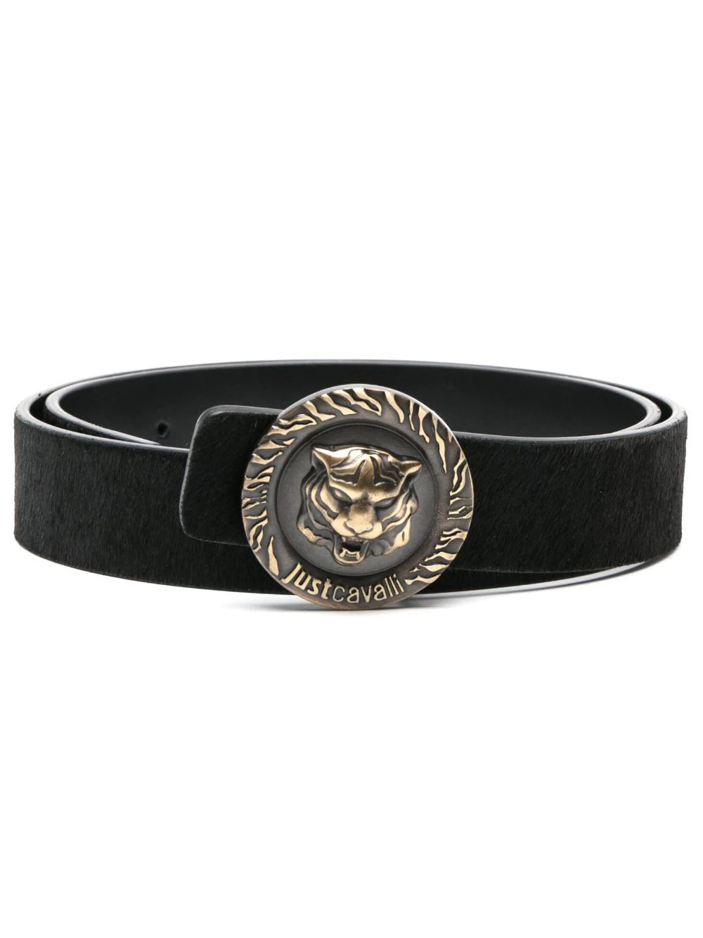 Just Cavalli Tiger Head-motif leather belt FW23