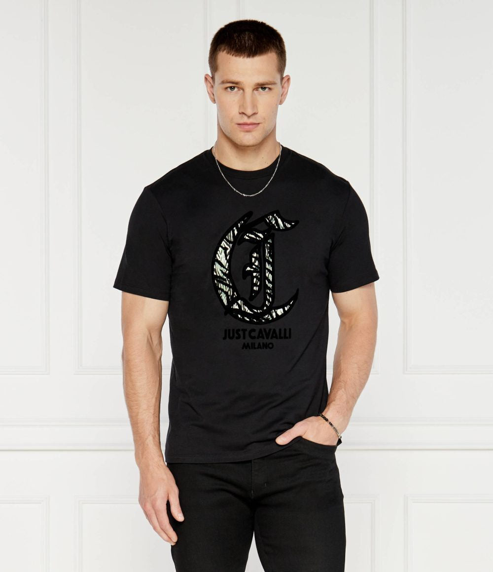 T-shirt Just Cavalli Preta 77OAHE26 FW24