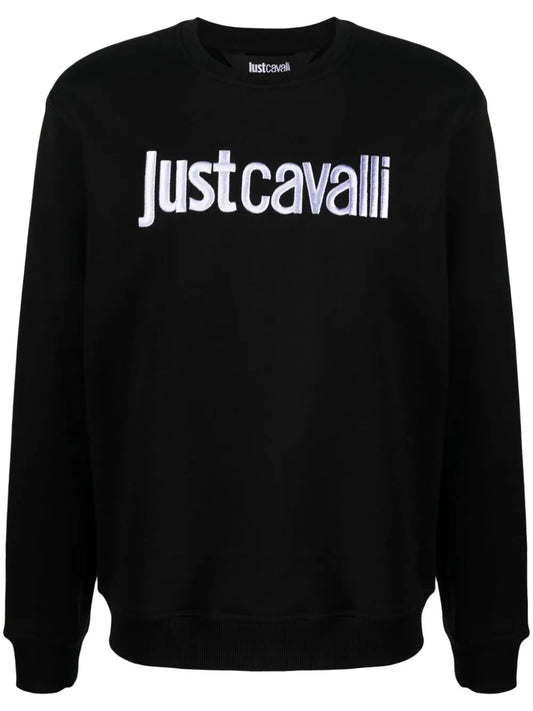 Just Cavalli logo-embroidered cotton sweatshirt FW23