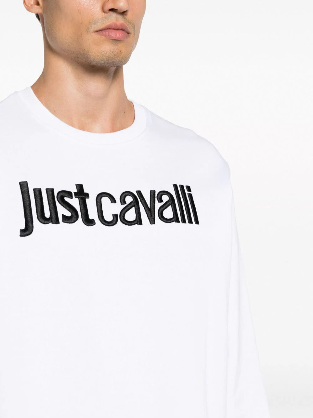 Just Cavalli logo-embroidered cotton sweatshirt 75OAIT00 FW23