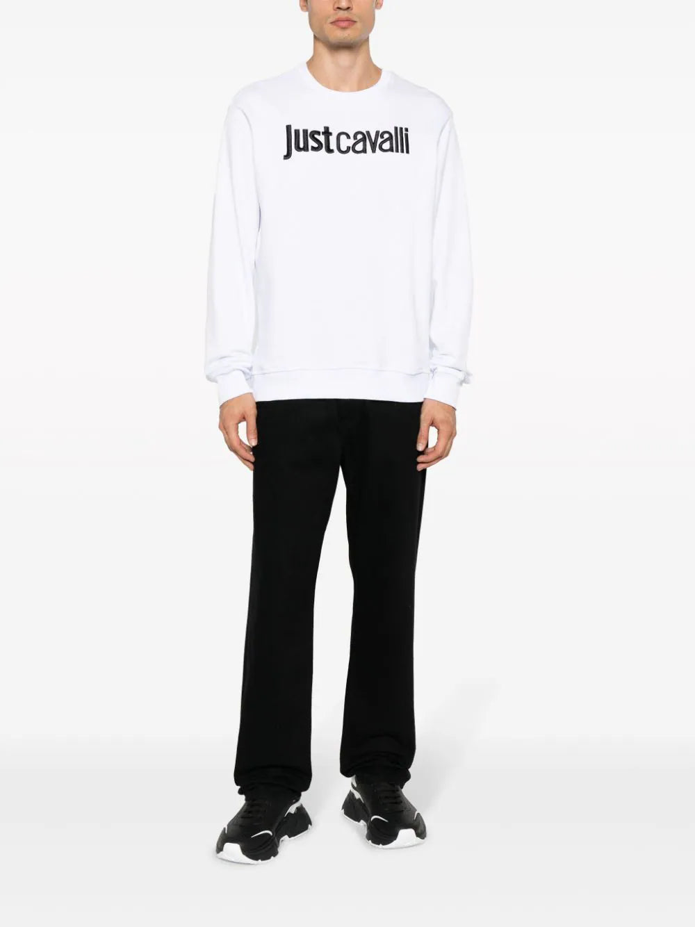 Just Cavalli logo-embroidered cotton sweatshirt 75OAIT00 FW23