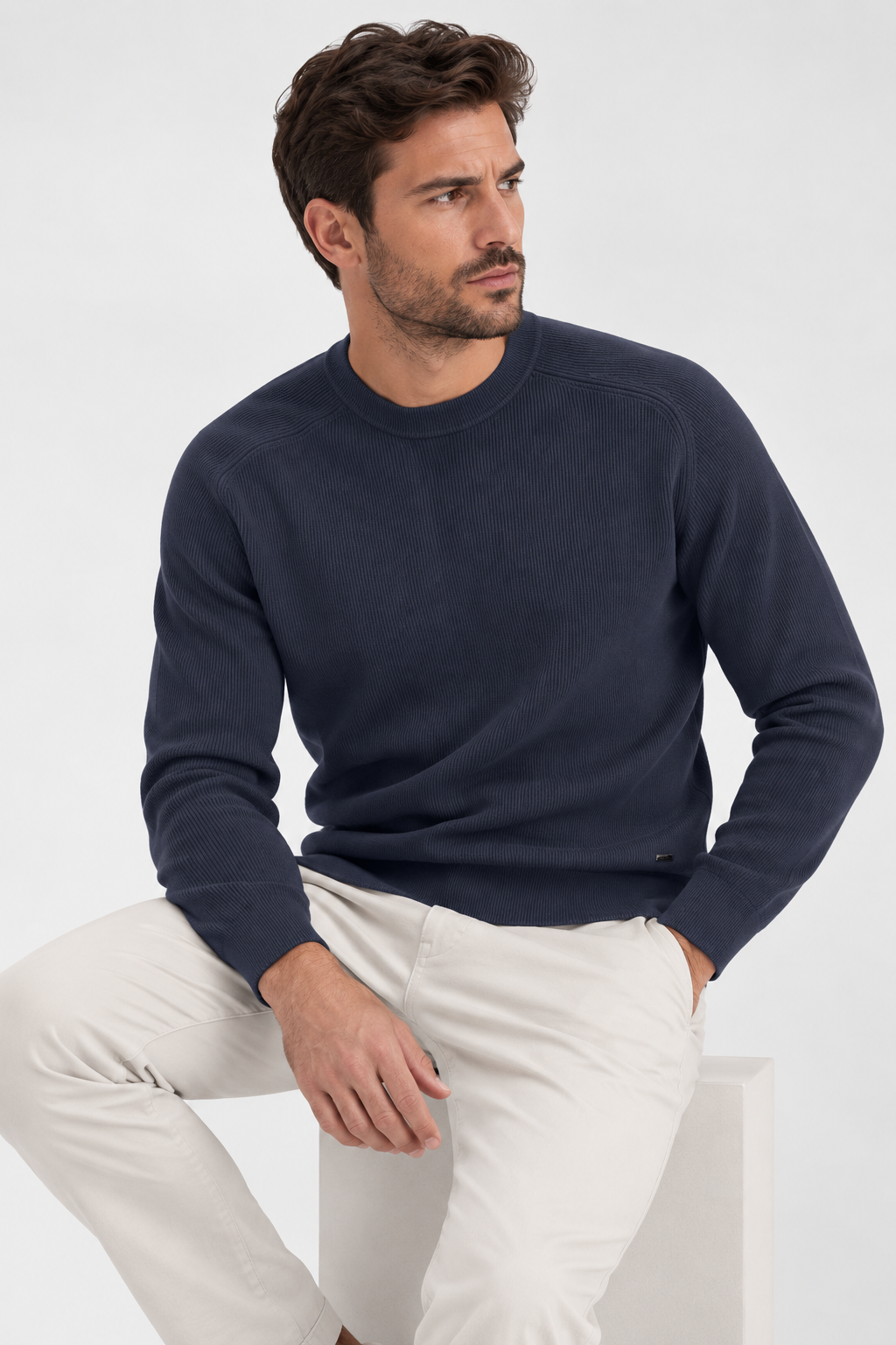 Camisola de Malha Canelada Gianni Lupo Azul Gianni Lupo