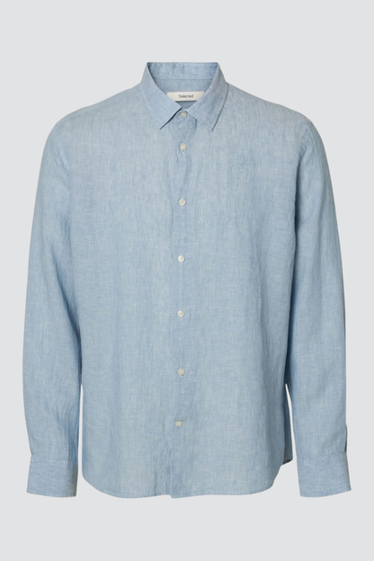Camisa de Linho Azul Selected Selected
