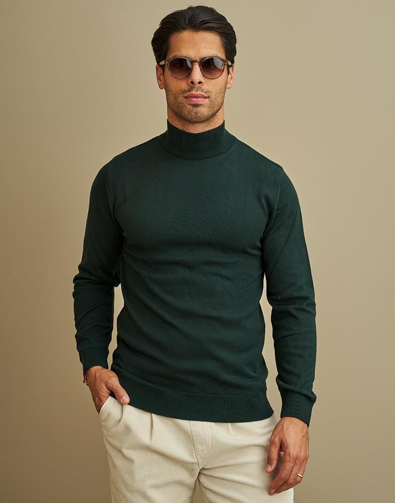 Camisola de Meia Gola Verde Zolf FW25