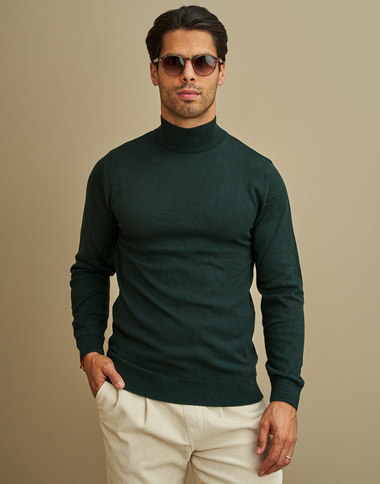 Camisola de Meia Gola Verde Zolf FW25