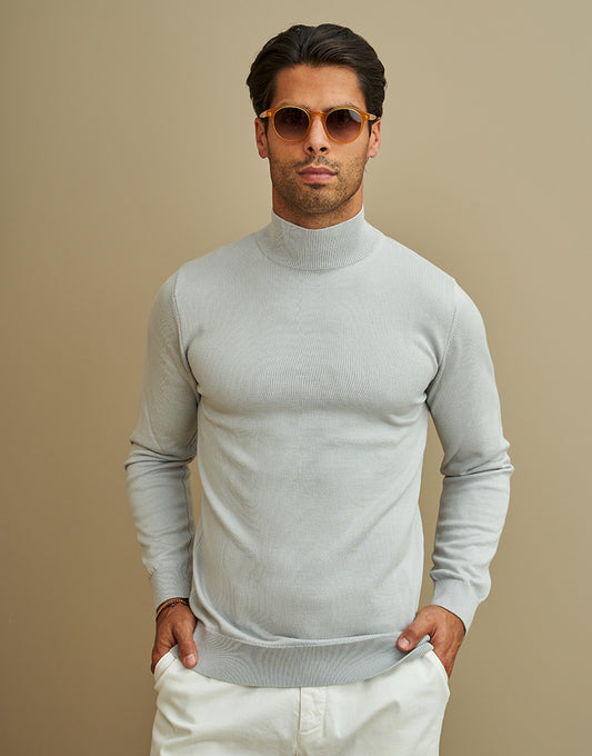 Camisola de Meia Gola Cinza Zolf FW25