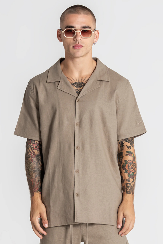 Camisa de Linho Taupe Gianni Kavanagh SS26