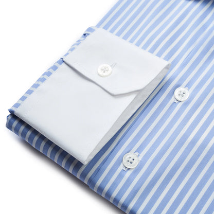 Camisa Clássica  Branca e Azul Claro Zolf
