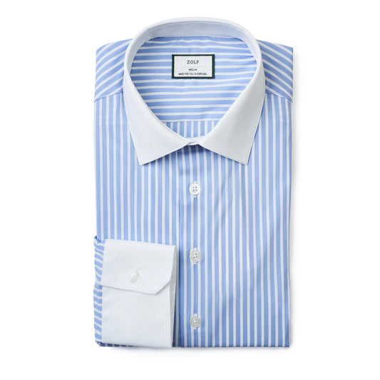 Camisa Branca e Azul Claro