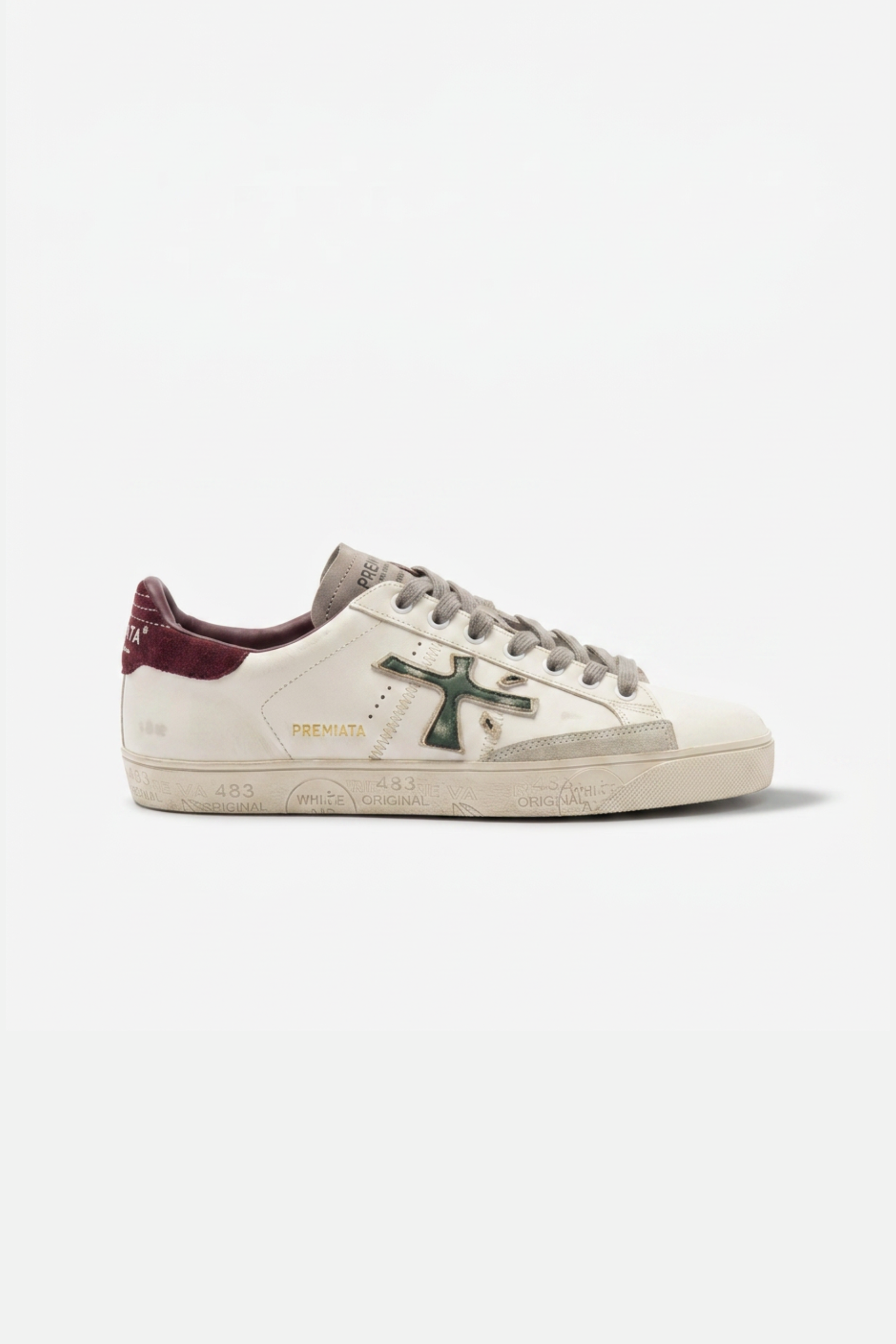 Sapatilhas Off White e Bordeaux Premiata