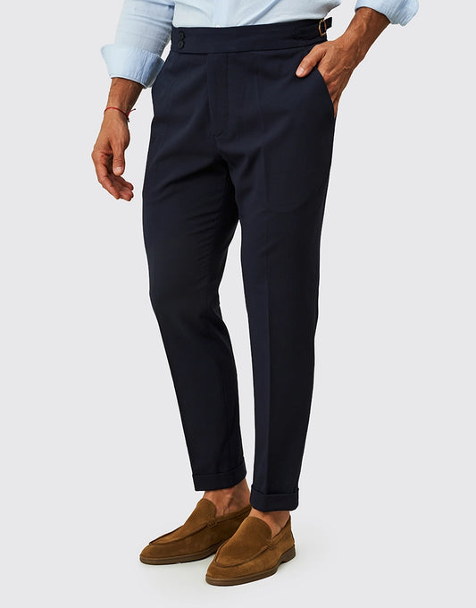 Calça clássica com fivela Azul Zolf SS26