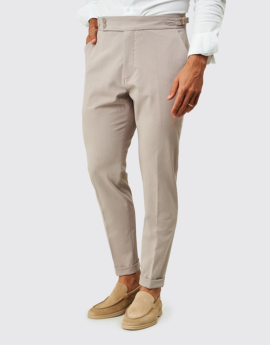 Calça clássica com fivela Bege Zolf SS26