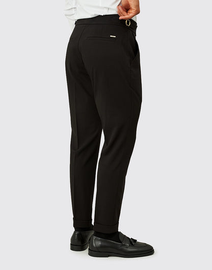 Calça Clássica com fivela Preta Zolf SS26 Zolf