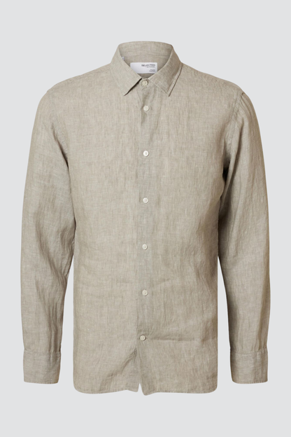 Camisa de Linho Bege Selected SS25 Selected