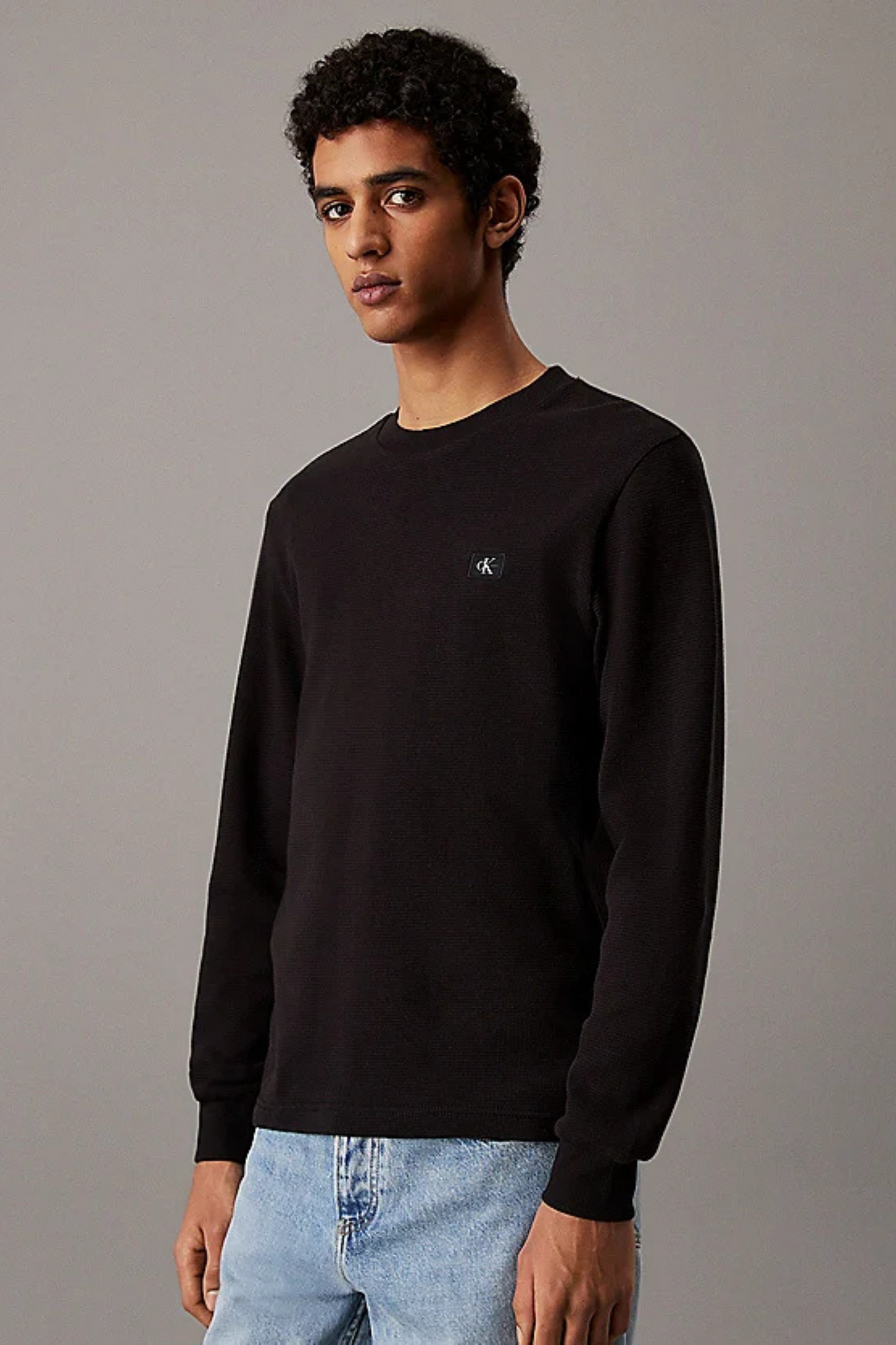 Camisola Waffle Preta Calvin Klein FW25