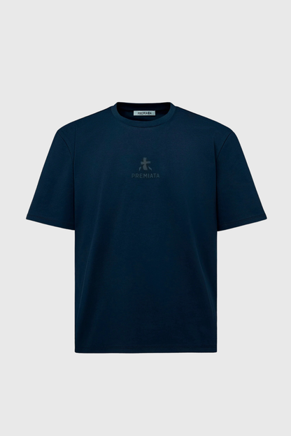 T-shirt Azul com Logo Premiata