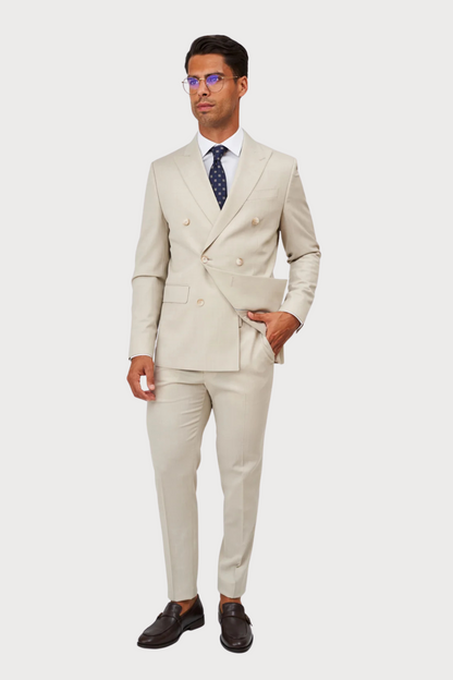Fato Trespasse Textura Bege Claro Slim Fit ZOLF SS26 Zolf