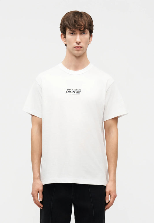 T-shirt Branca com Logo de Alto Relevo