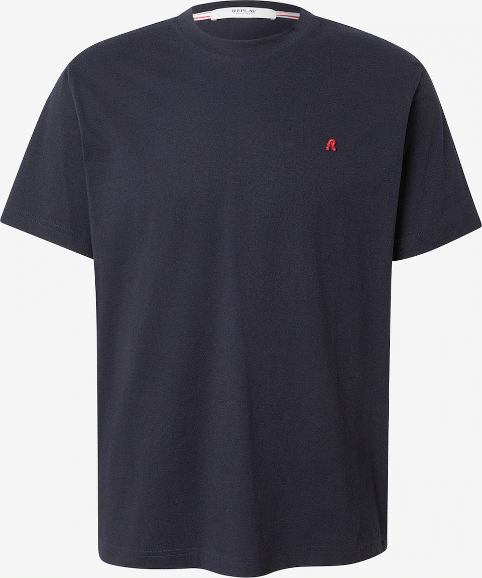 T-shirt Replay Azul-Marinho com Logótipo Bordado Replay