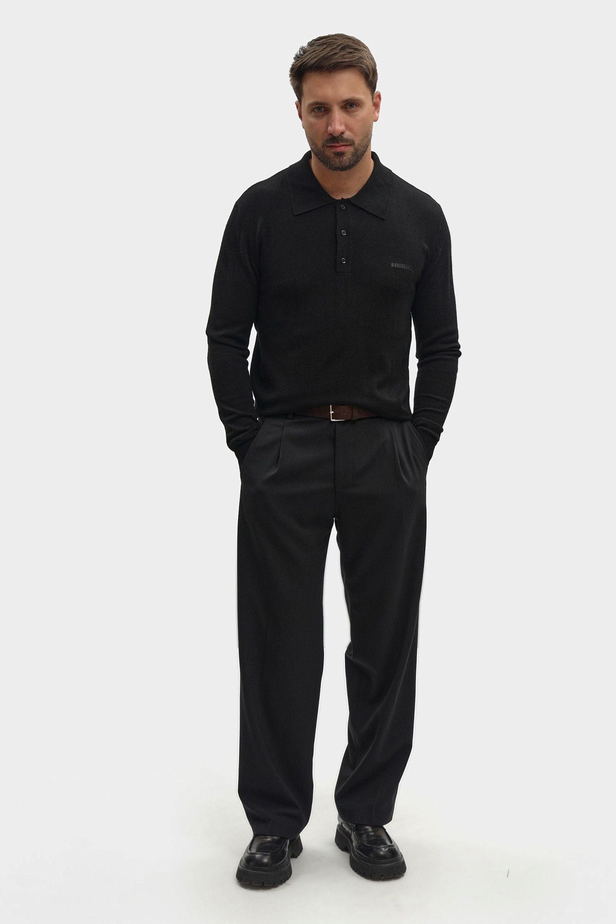 Polo de Malha Bikkembergs de Lã Preto Bikkembergs