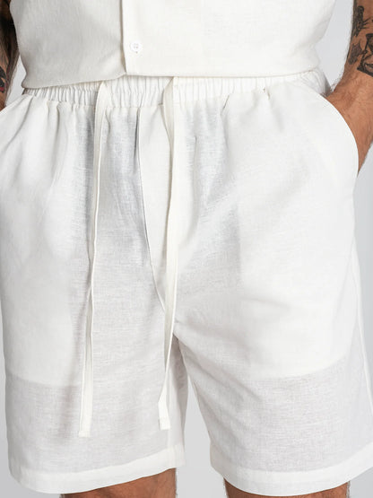 Conjunto de Linho Branco - Camisa e Calção Gianni Kavanagh