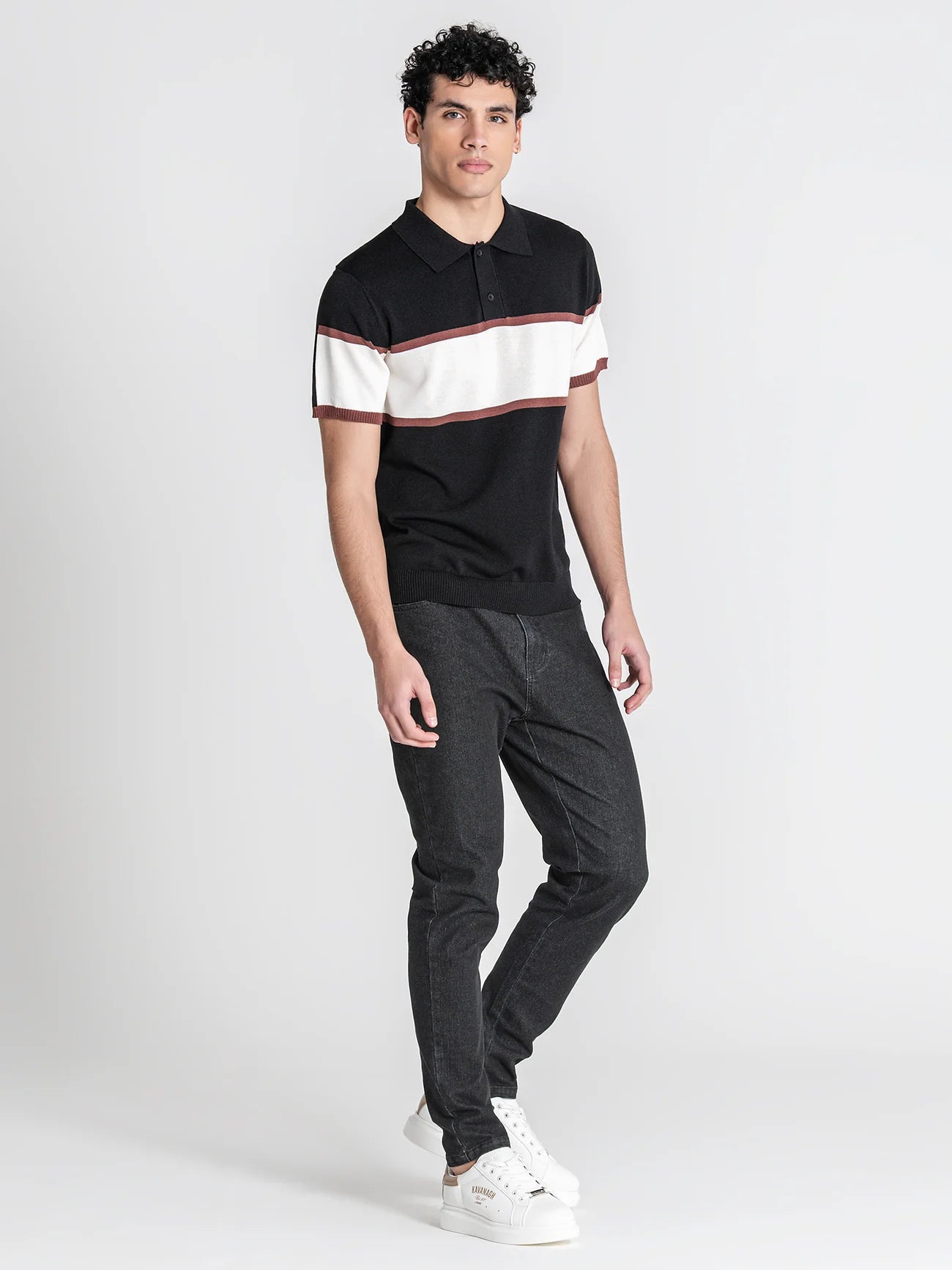Polo Preto com Risca Gianni Kavanagh